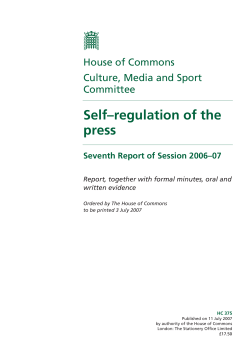 Self&ndash;regulation of the press
