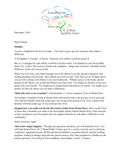 Dear Friends, Imagine. You are a bright kid who loves to learn. You