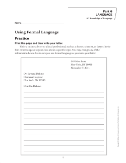 Using Formal Language - Macmillan/McGraw-Hill