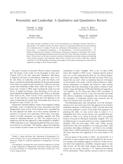 Personality and Leadership: A Qualitative and