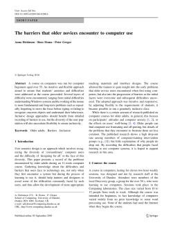 The barriers that older novices encounter to computer use