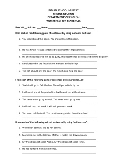 Class VIII-English-Structure of sentences Worksheet