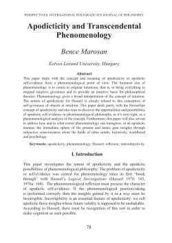 Apodicticity and Transcendental Phenomenology