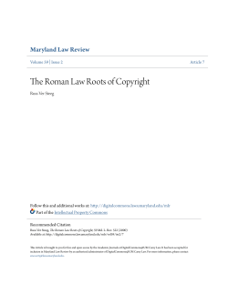 The Roman Law Roots of Copyright