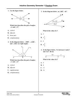 Intuitive Geometry Semester 1 Practice Exam GO ON