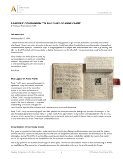 READERS` COMPANION TO THE DIARY OF ANNE FRANK