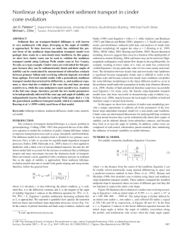 Nonlinear slope-dependent sediment transport in cinder cone