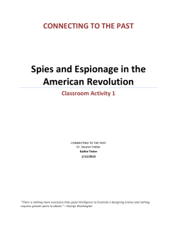 Spies and Espionage in the American Revolution