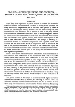 Simultaneous Equations and Boolean Algebra in the Analysis of