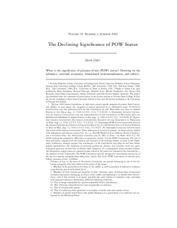The Declining Significance of POW Status