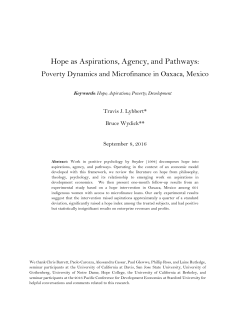 Hope as Aspirations, Agency, and Pathways