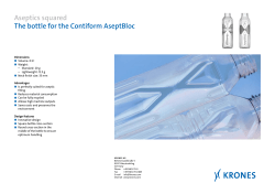 Aseptics squared The bottle for the Contiform AseptBloc