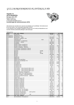 gullmarsfjordens plantskola hb - STA Dala
