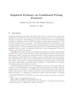Empirical Evidence on Conditional Pricing Practices
