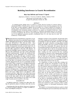Modeling Interference in Genetic Recombination