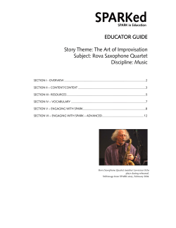 EDUCATOR GUIDE Story Theme: The Art of Improvisation Subject