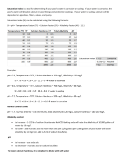 Saturation Index is a tool for determining if your