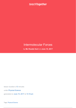 Intermolecular Forces