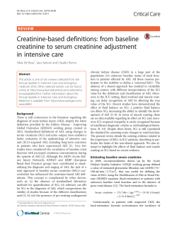 Creatinine-based definitions: from baseline creatinine to serum