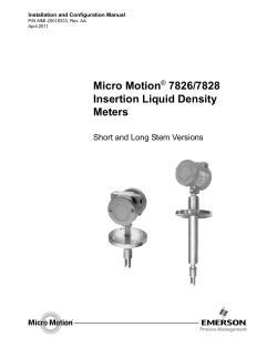 Micro Motion 7826/7828 Insertion Liquid Density