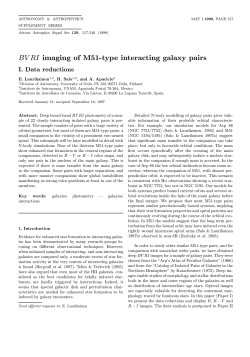 BV RI imaging of M51-type interacting galaxy pairs