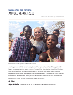 2016 Annual Report - Nurses for the Nations