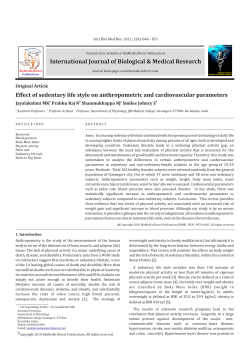 Effect of sedentary life style on anthropometric