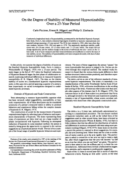 On the Degree of Stability of Measured Hypnotizability