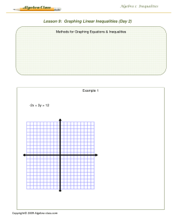 Lesson 9: Graphing Linear Inequalities (Day 2)