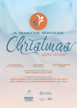 Sacramento Master Singers - The Sacramento Choral Calendar