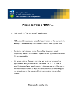 Please don`t be a &ldquo;DNA&rdquo;&hellip;.