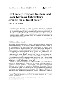 Civil society, religious freedom, and Islam Karimov