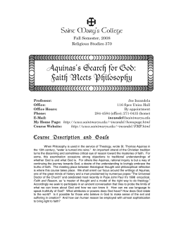Aquinas`s Search for God: Faith Meets Philosophy