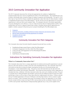 2015 Community Innovation Fair Application