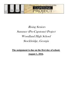 Rising Seniors Summer (Pre-Capstone) Project Woodland High