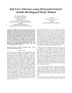 Soft Error Tolerance using Horizontal-Vertical- Double-Bit
