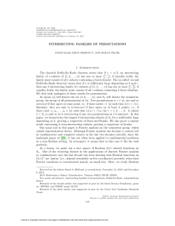 INTERSECTING FAMILIES OF PERMUTATIONS 1. Introduction The