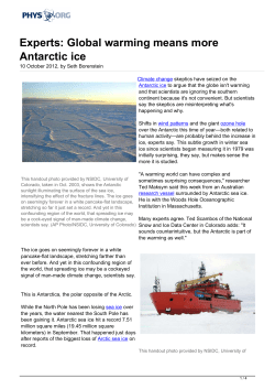 Experts: Global warming means more Antarctic ice
