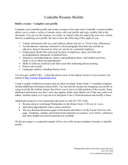 LinkedIn Resume Builder - Metropolitan State University