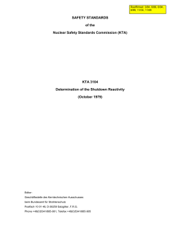 KTA 3104 Determination of the Shutdown Reactivity