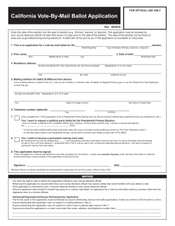 Application for a Vote-By-Mail Ballot