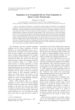 Regulation of an Unexploited Brown Trout Population in Spruce
