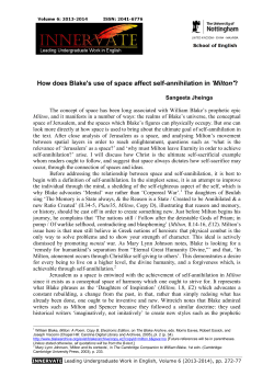 How does Blake`s use of space affect self