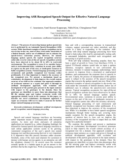 Improving ASR Recognized Speech Output for Effective
