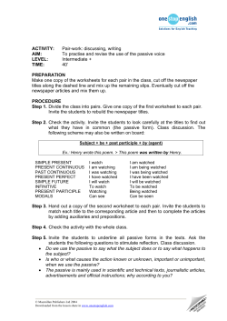 ACTIVITY: Pair-work: discussing, writing AIM: To practise and revise