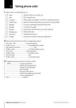 Taking phone calls 1 - Oxford University Press