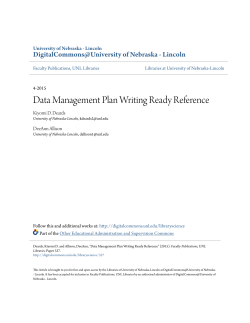 Data Management Plan Writing Ready Reference