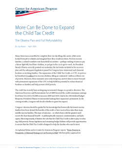 More Can Be Done to Expand the Child Tax Credit