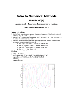 Intro to Numerical Methods