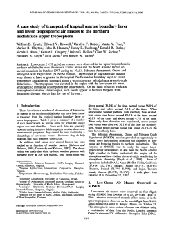 A case study of transport of tropical marine boundary layer and